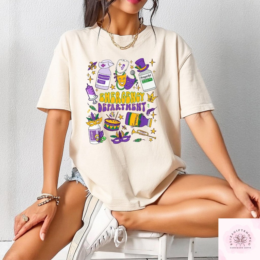 Emergency Department Mardi Gras Tshirt Nurse Mardi Gras Shirt